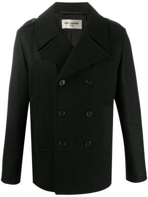 Płaszcz wełniany Saint Laurent czarny