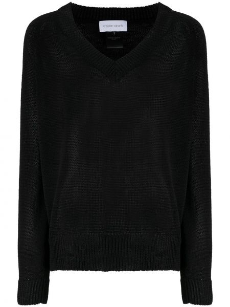 Jersey con escote v de tela jersey Christian Wijnants negro