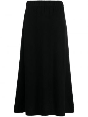 Hodvábna vlnená midi sukňa Fabiana Filippi čierna