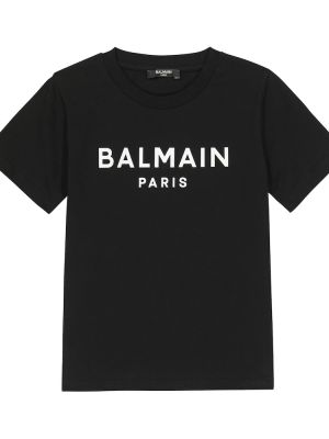 Jersey bomull t-skjorte for gutter Balmain Kids hvit