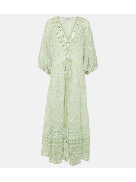 Robe longue en coton à imprimé Juliet Dunn vert
