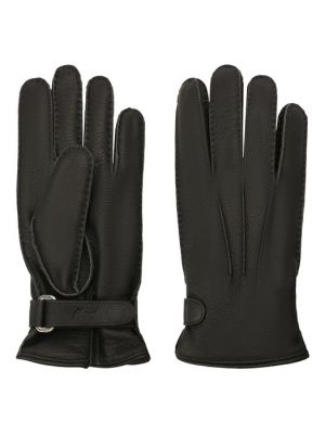 Кожаные перчатки Brioni черные