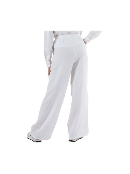 Pantalones de lino de viscosa Sun68 blanco