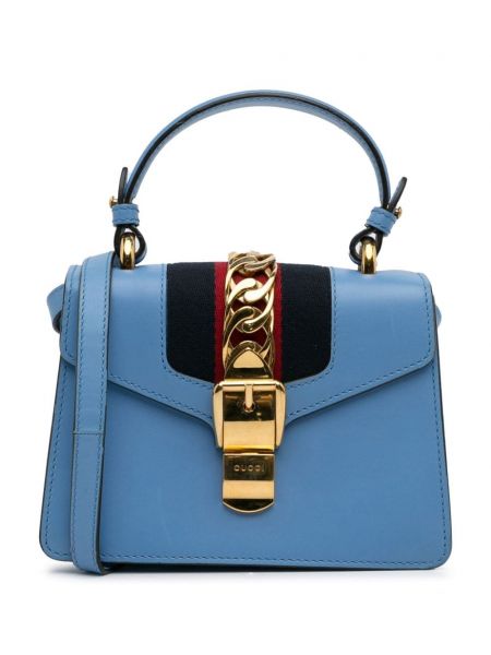 Δερμάτινη τσάντα Gucci Pre-owned μπλε