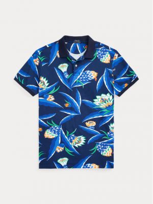 Поло тениска с копчета slim Polo Ralph Lauren синьо