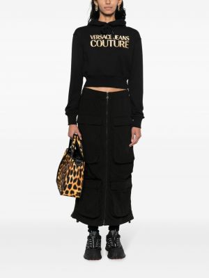 Hoodie aus baumwoll Versace Jeans Couture schwarz