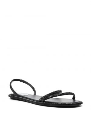 Slingback sandales ar kristāliem René Caovilla melns