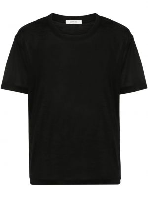 Caurspīdīgs zīda t-krekls Lemaire melns