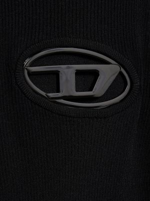 Pletené mini šaty bez rukávů Diesel černé