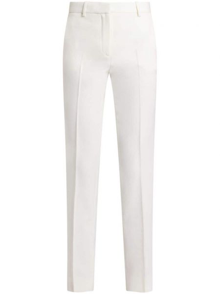 Vlnené rovné nohavice Versace biela