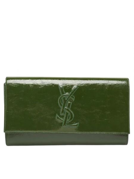 Kopertówka skórzana retro Yves Saint Laurent Vintage zielona