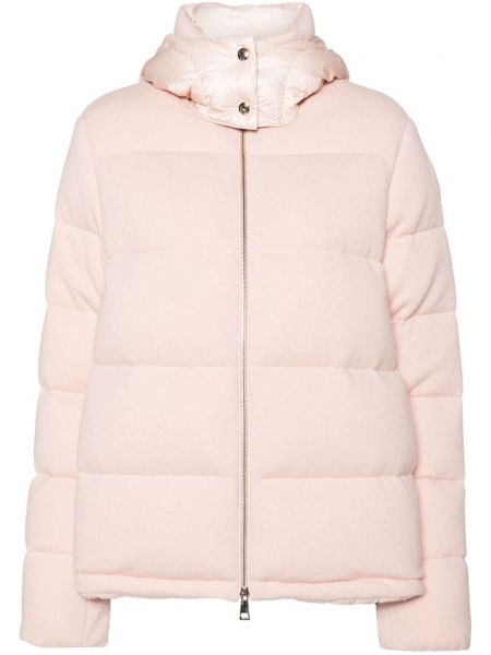 Hupullinen neulottu kevyt takki Moncler pinkki