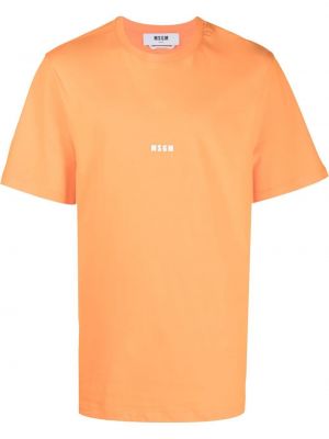 Тениска с принт Msgm оранжево