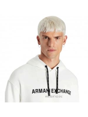Sudadera con capucha con estampado Armani Exchange blanco