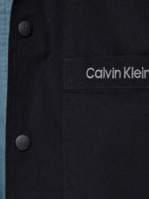 Pamučna traper košulja bootcut Calvin Klein Jeans crna