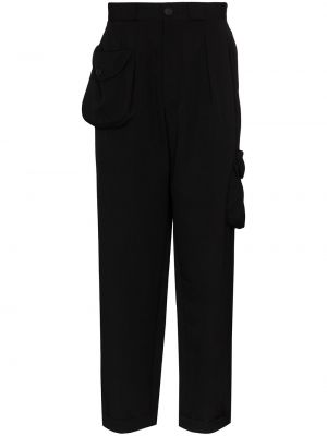 Pantalones con bolsillos asimétricos Yohji Yamamoto negro