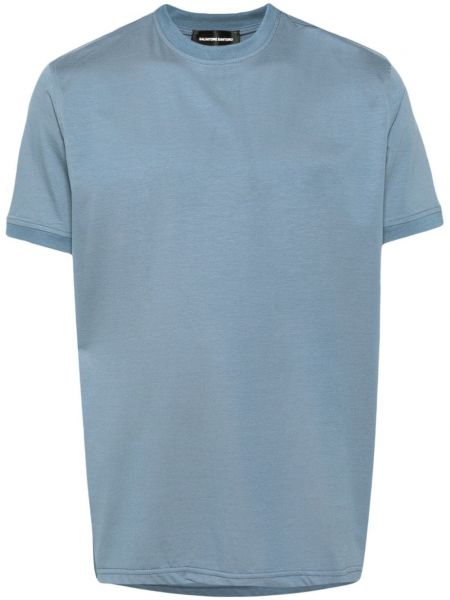 Kokvilnas t-krekls ar izšuvumiem Salvatore Santoro zils