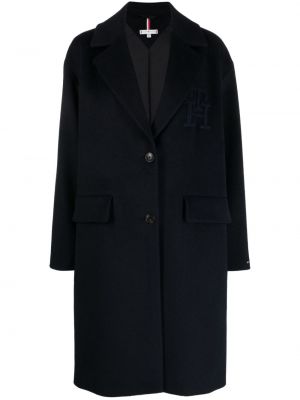 Gyapjú kabát Tommy Hilfiger kék