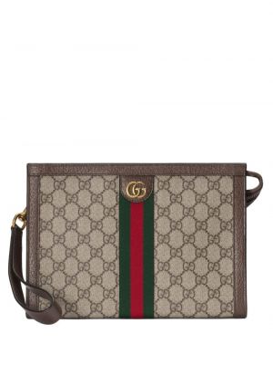 Чанта тип „портмоне“ с принт Gucci кафяво