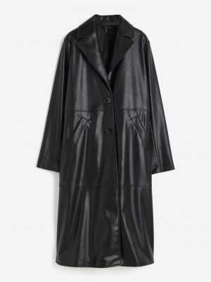 Пальто H&M Coated Single-breasted черный