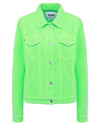 Джинсовая куртка Msgm, зеленая