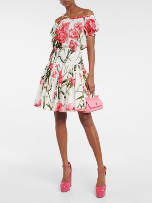 Pamučna haljina s cvjetnim printom Dolce&gabbana