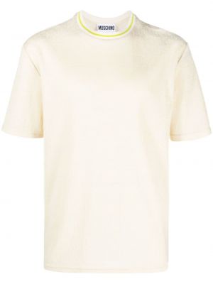 Тениска с кръгло деколте Moschino бежово