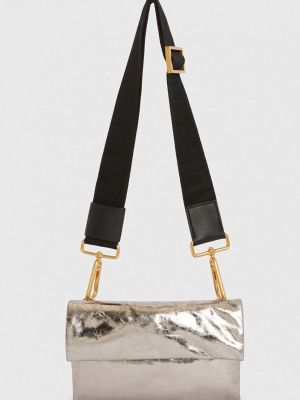 Bőr táska Allsaints ezüstszínű