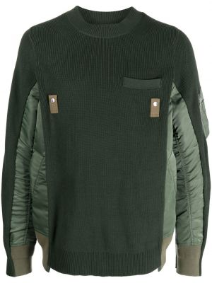 Pull en laine matelassé Sacai vert