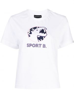 Памучна спортна тениска бродирана Sport B. By Agnès B. бяло