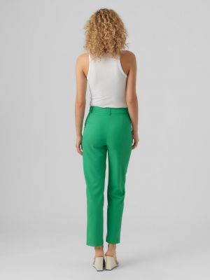 Rovné kalhoty Vero Moda zelené