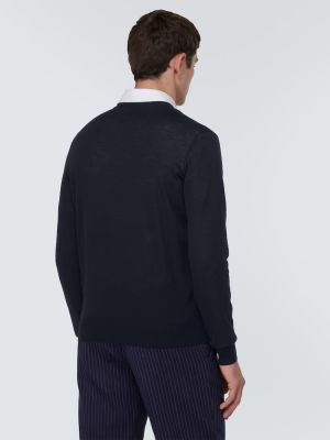Volneni pulover Giorgio Armani modra