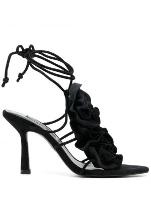 Sandales à fleurs avec applique Senso noir