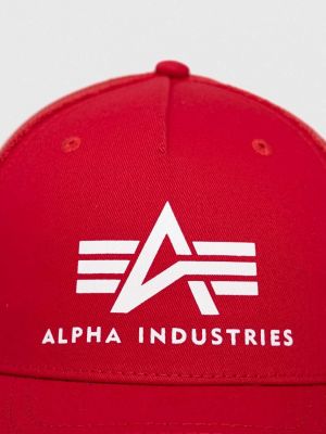 Βαμβακερό καπέλο Alpha Industries κόκκινο