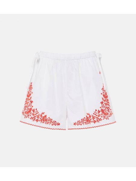 Hjertemønster bomull brodert shorts Alemais hvit