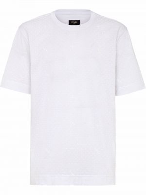 Camiseta con lunares con estampado Fendi blanco