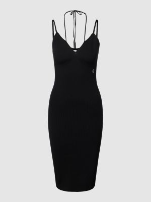 Sukienka midi dopasowana Calvin Klein Jeans czarna