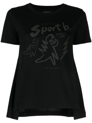 Kokvilnas sporta t-krekls Sport B. By Agnès B. melns