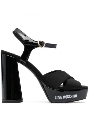 Sandaletter med bred passform Love Moschino svart