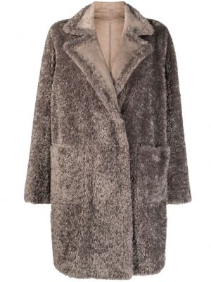 Oboustranný kabát Marina Rinaldi hnědý