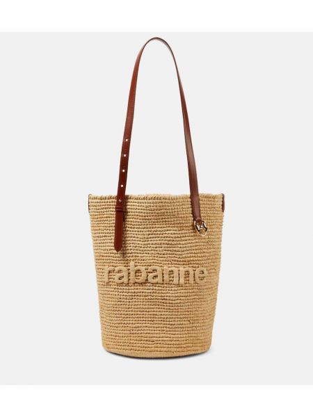 Τσάντα shopper Rabanne μπεζ
