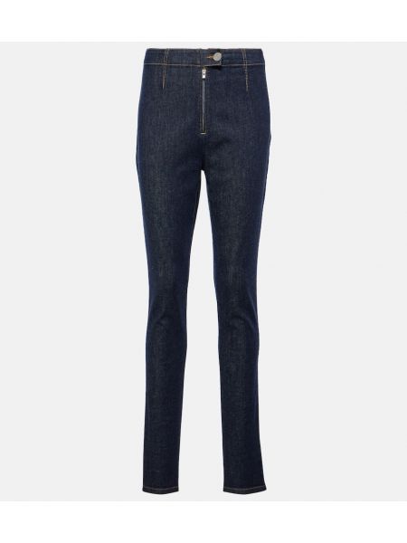 Skinny džíny s vysokým pasem Alaïa modré