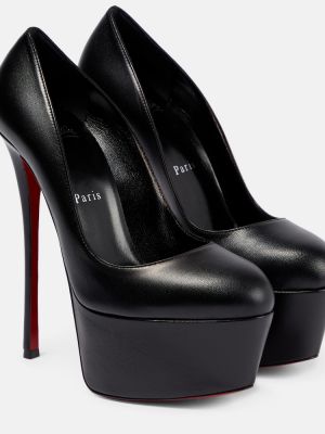 Кожени полуотворени обувки Christian Louboutin черно