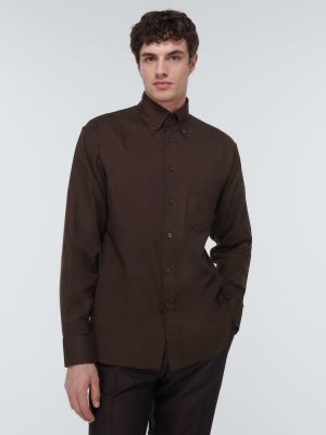 Camisa de algodón Tom Ford marrón