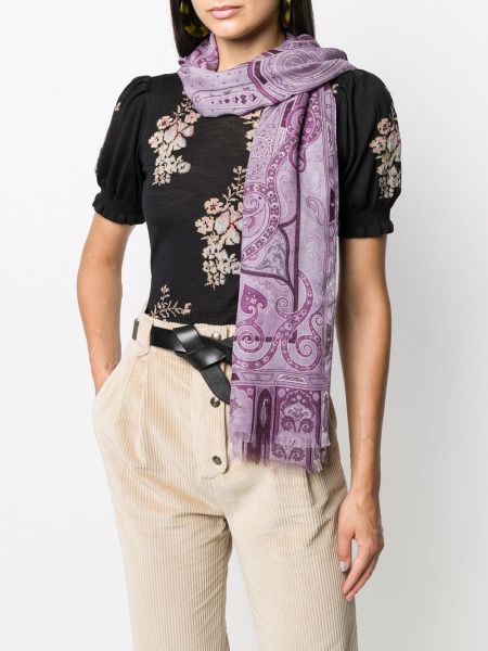 Bufanda con estampado de cachemira Etro violeta