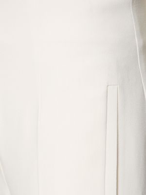 Saténové kalhoty s vysokým pasem relaxed fit Alberta Ferretti bílé