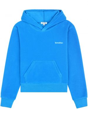 Fleece hoodie mit stickerei Sporty & Rich blau