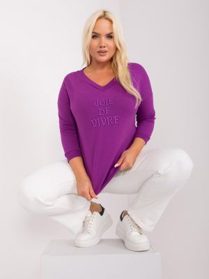 Bluză cu inscripții Fashionhunters violet