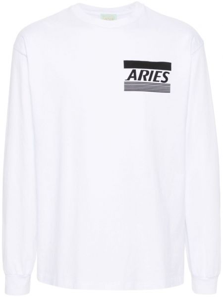 Raštuotas marškinėliai Aries balta