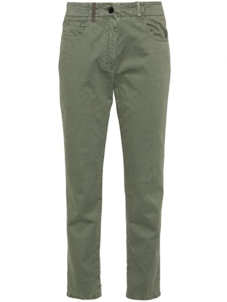 Slim fit kalhoty Peserico zelené